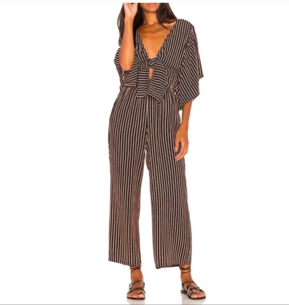 FAITHFUL THE BRAND San Marino Striped Jumpsuit Size 6